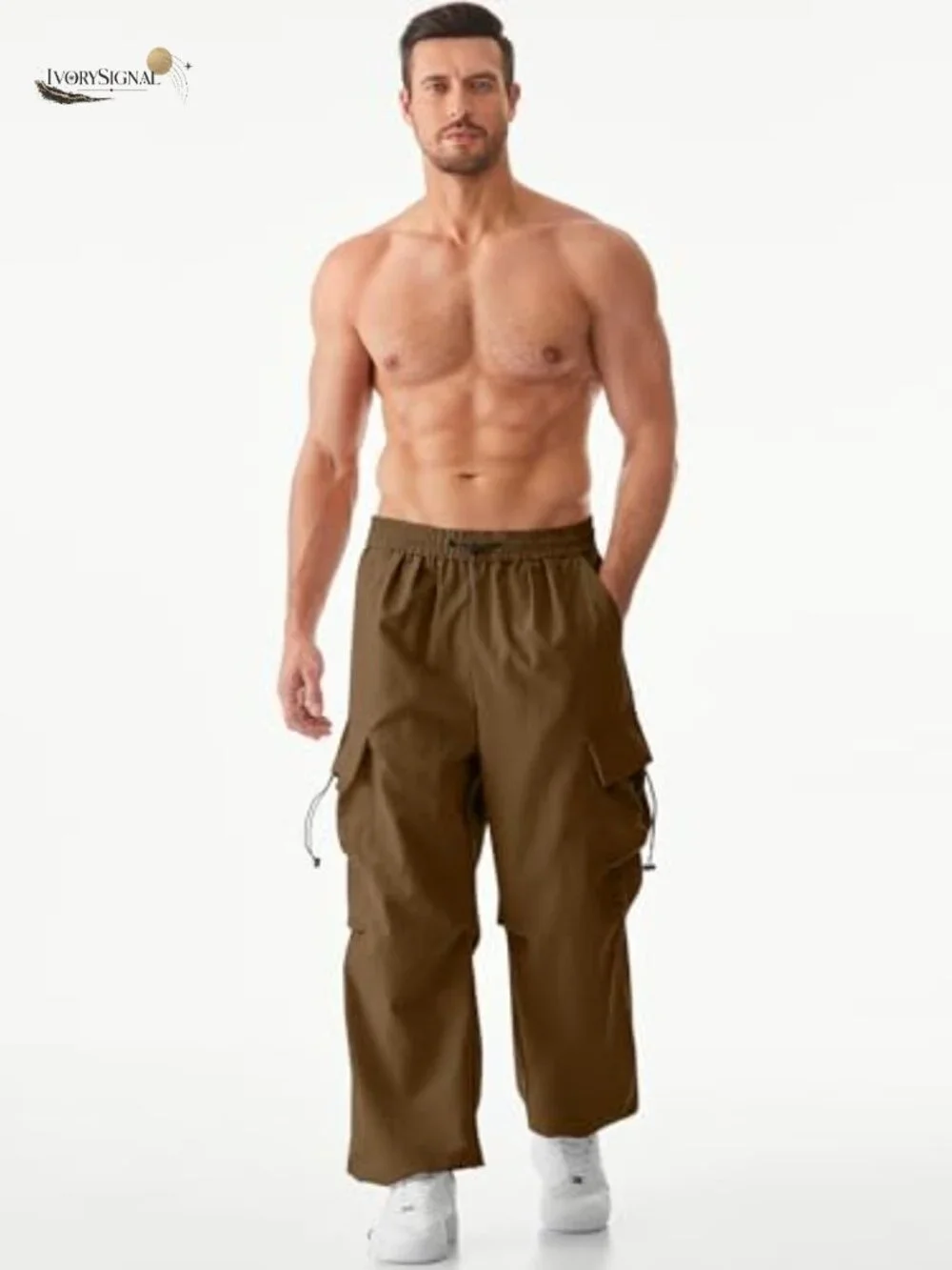 Y2K Baggy Parachute Cargo Pants, Water Resistant